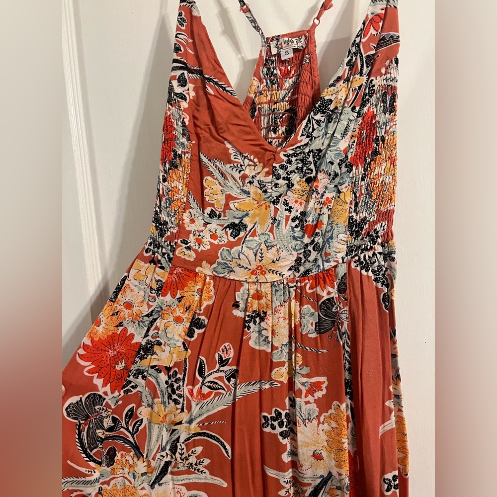 Free People Coral Floral Maxi Dress